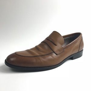 Joseph Abboud Brown Genuine Leather Loafer Dress
